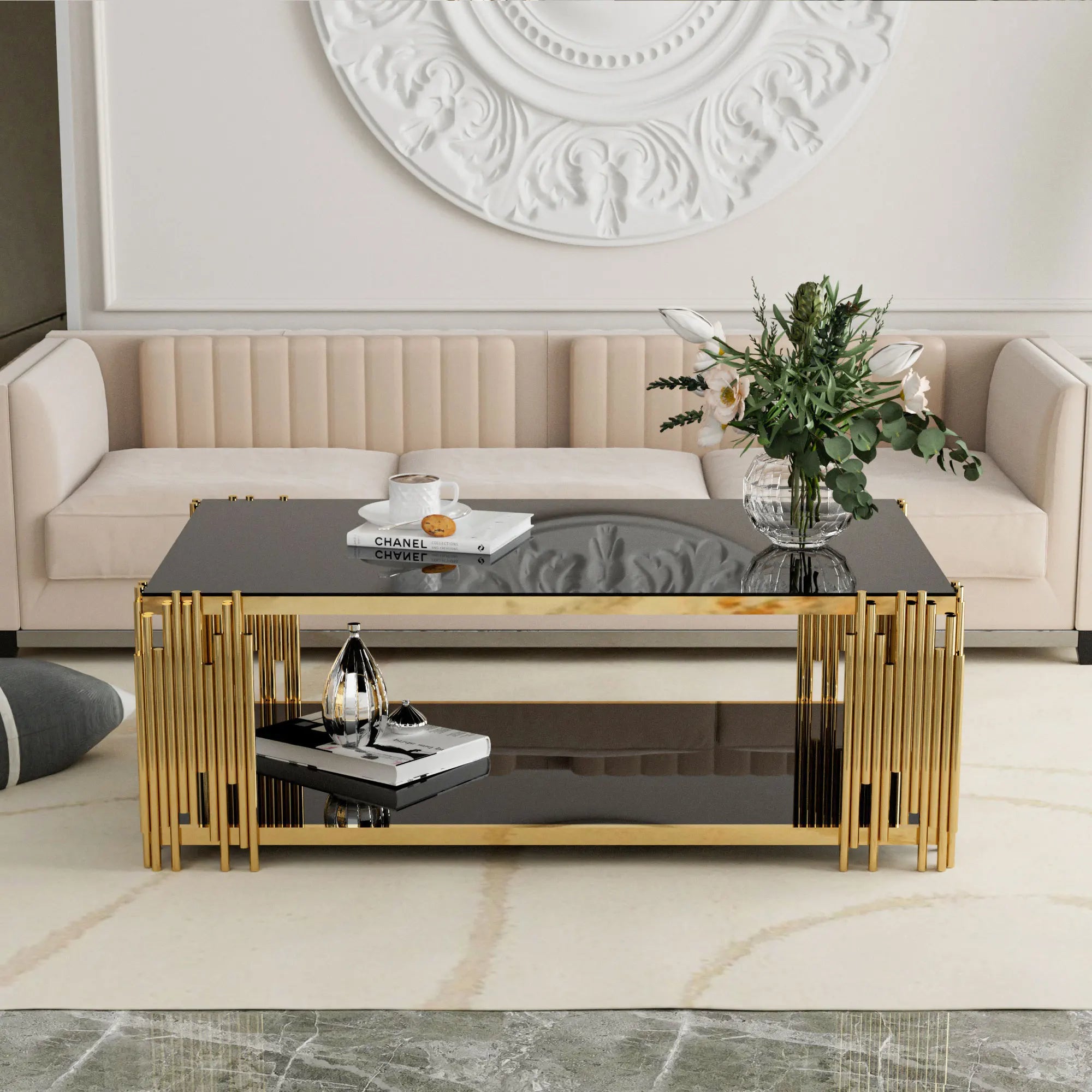 Stainless Steel Glass Coffee Table
