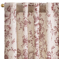 Linen Floral Curtain Set for Kitchen