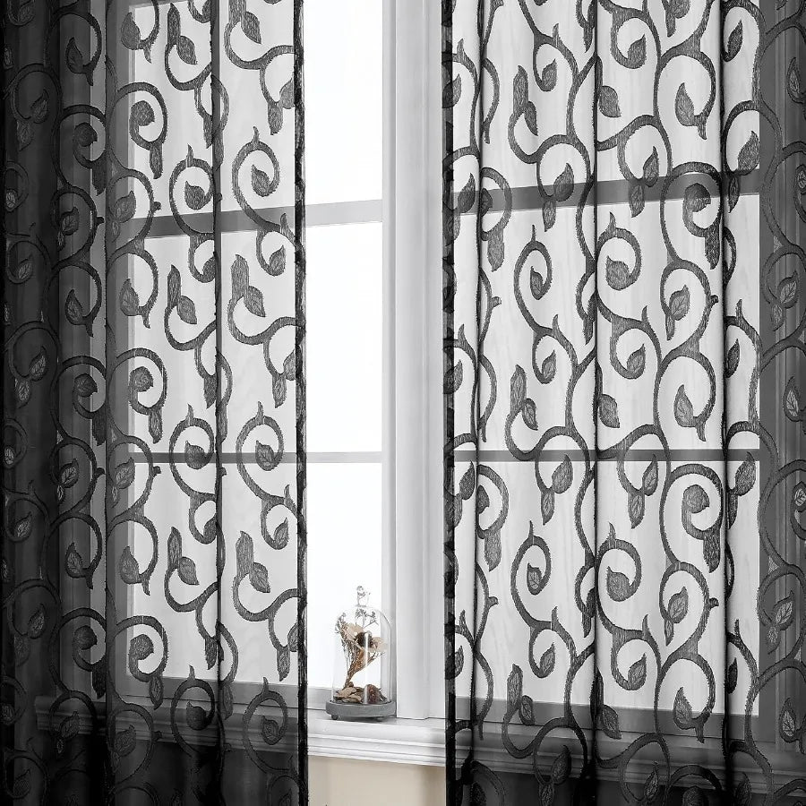 Black Sheer Curtains 84 inches