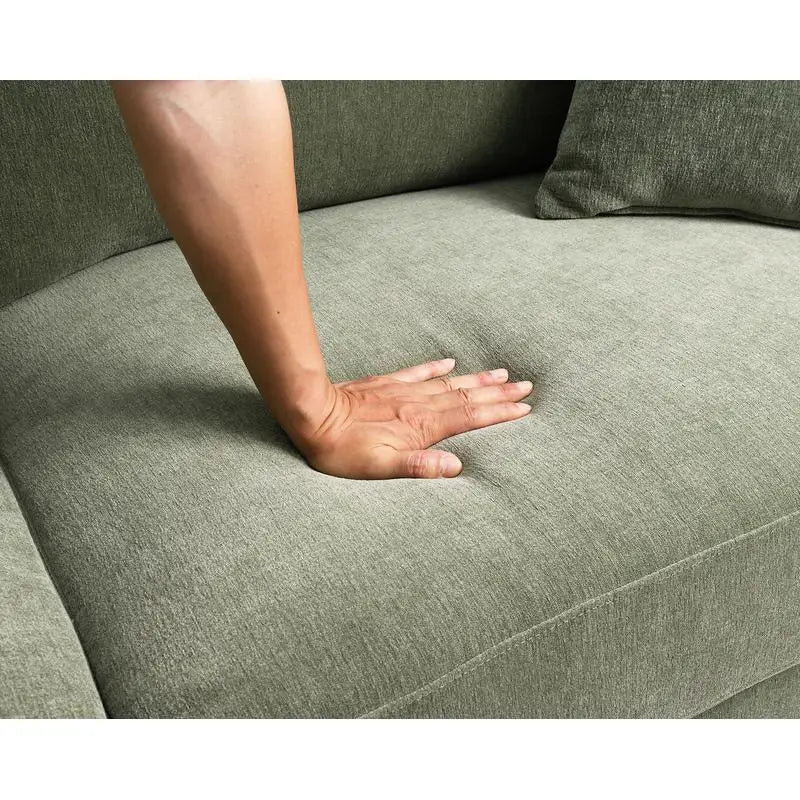 Olive Green Chair w/Throw Pillow