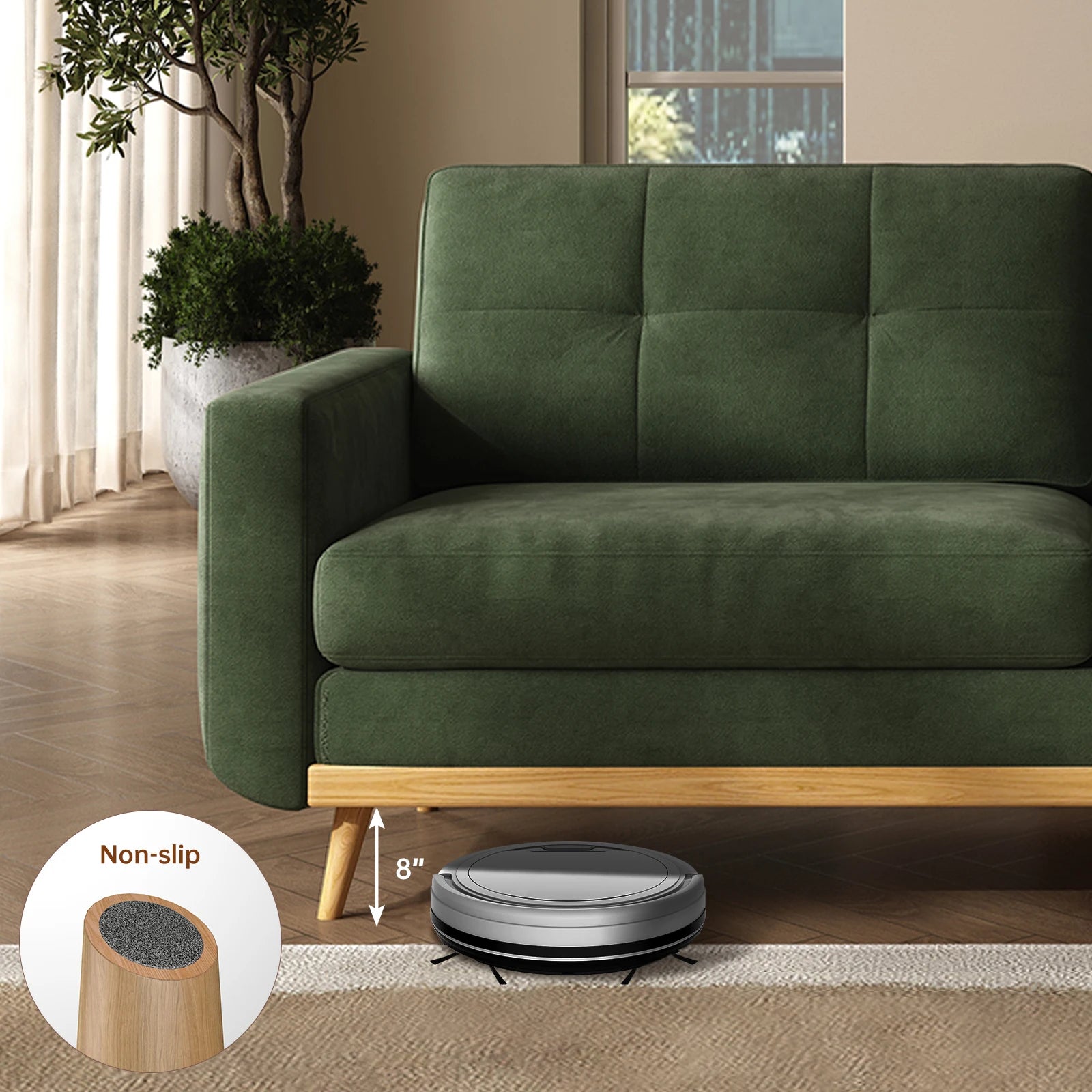 Loveseat Sofa w/Wooden Legs