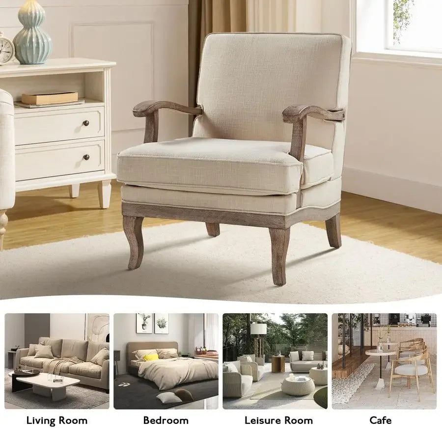 Upholstered Accent Chairs Set of 2