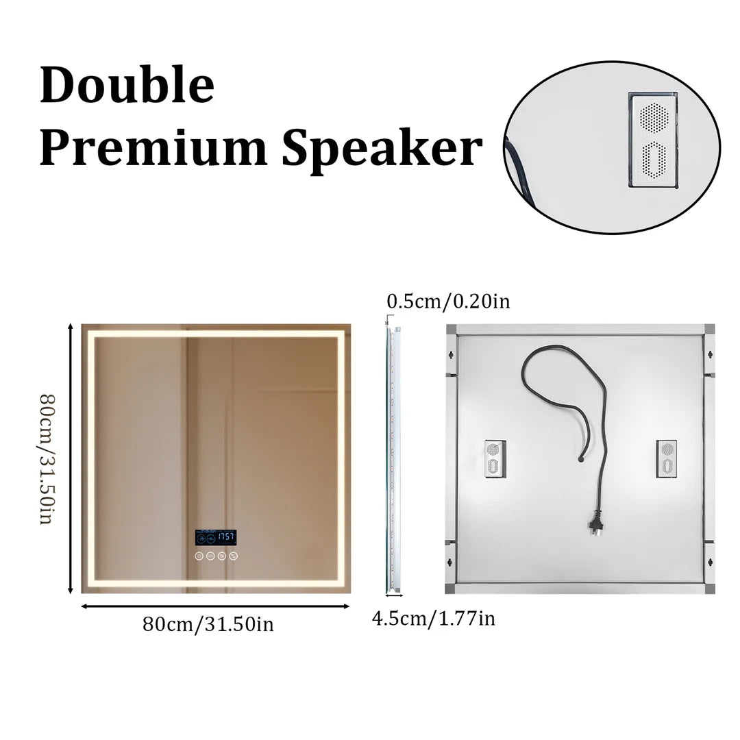Illuminated Bluetooth Bathroom Mirror