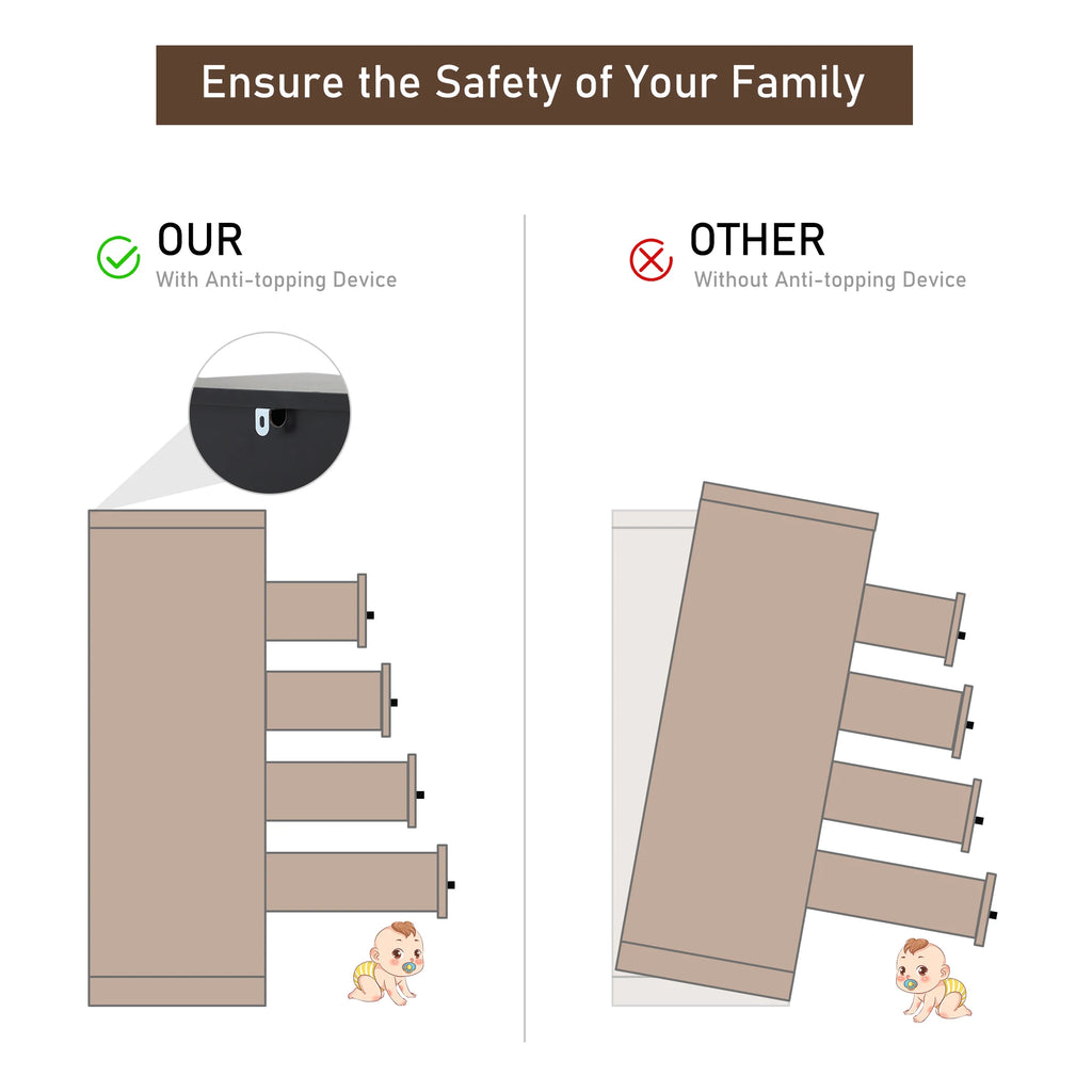 High Gloss Wood Chest of Drawer