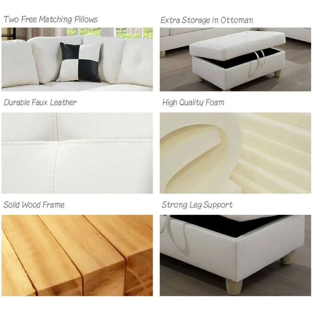 Living Room Set: 3-Pc Sofa,