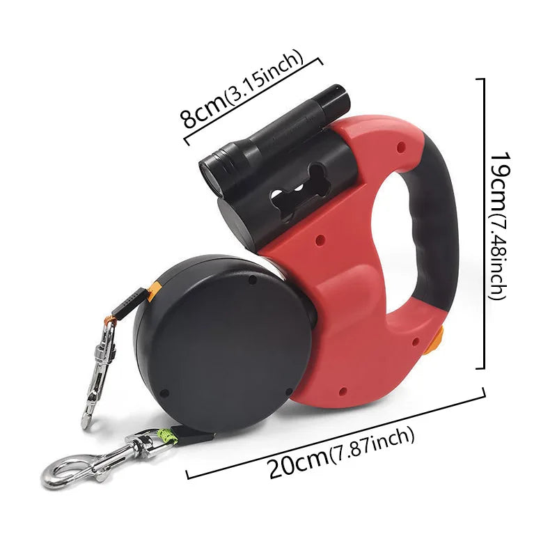 2 Head Auto retractable Dog leash
