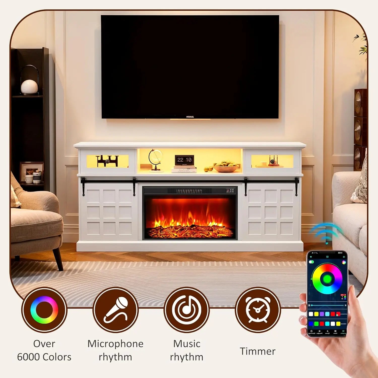 Fireplace Stand w/Power Outlets