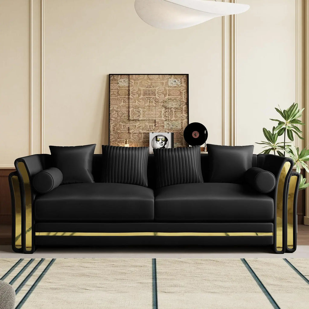 86.7" Luxury Velvet Tufted Sofa