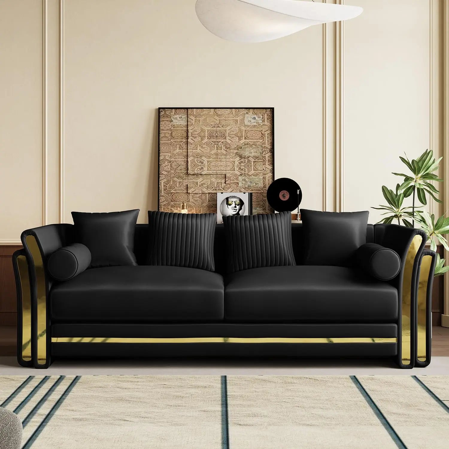 86.7" Luxury Velvet Tufted Sofa