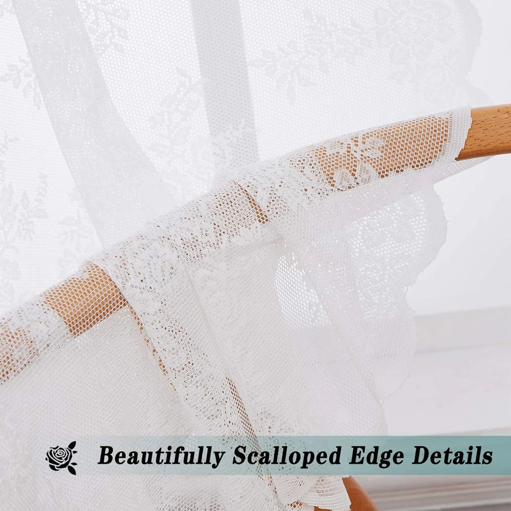 1 piece lace semi-transparent curtain