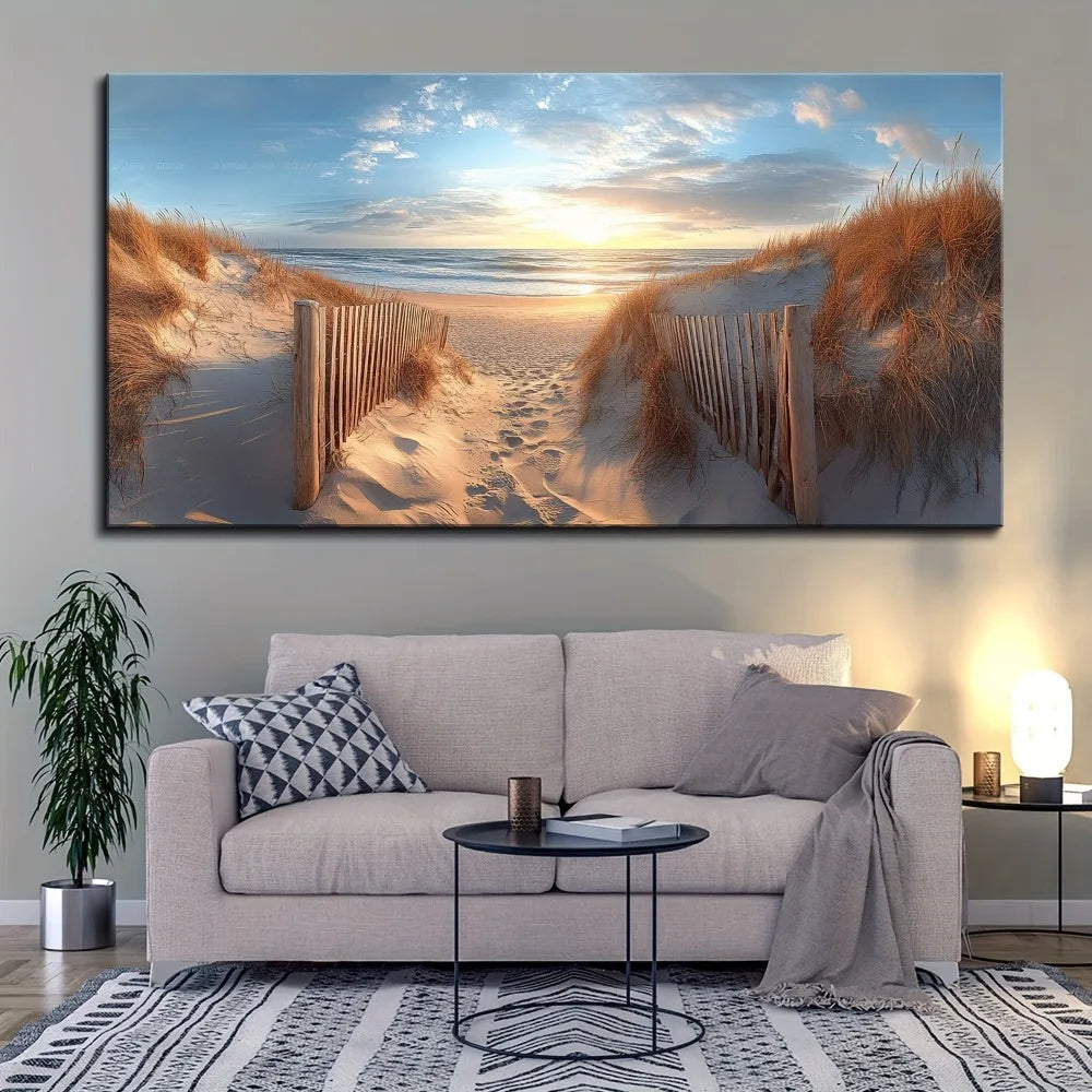 Beach/Grass landscape painting