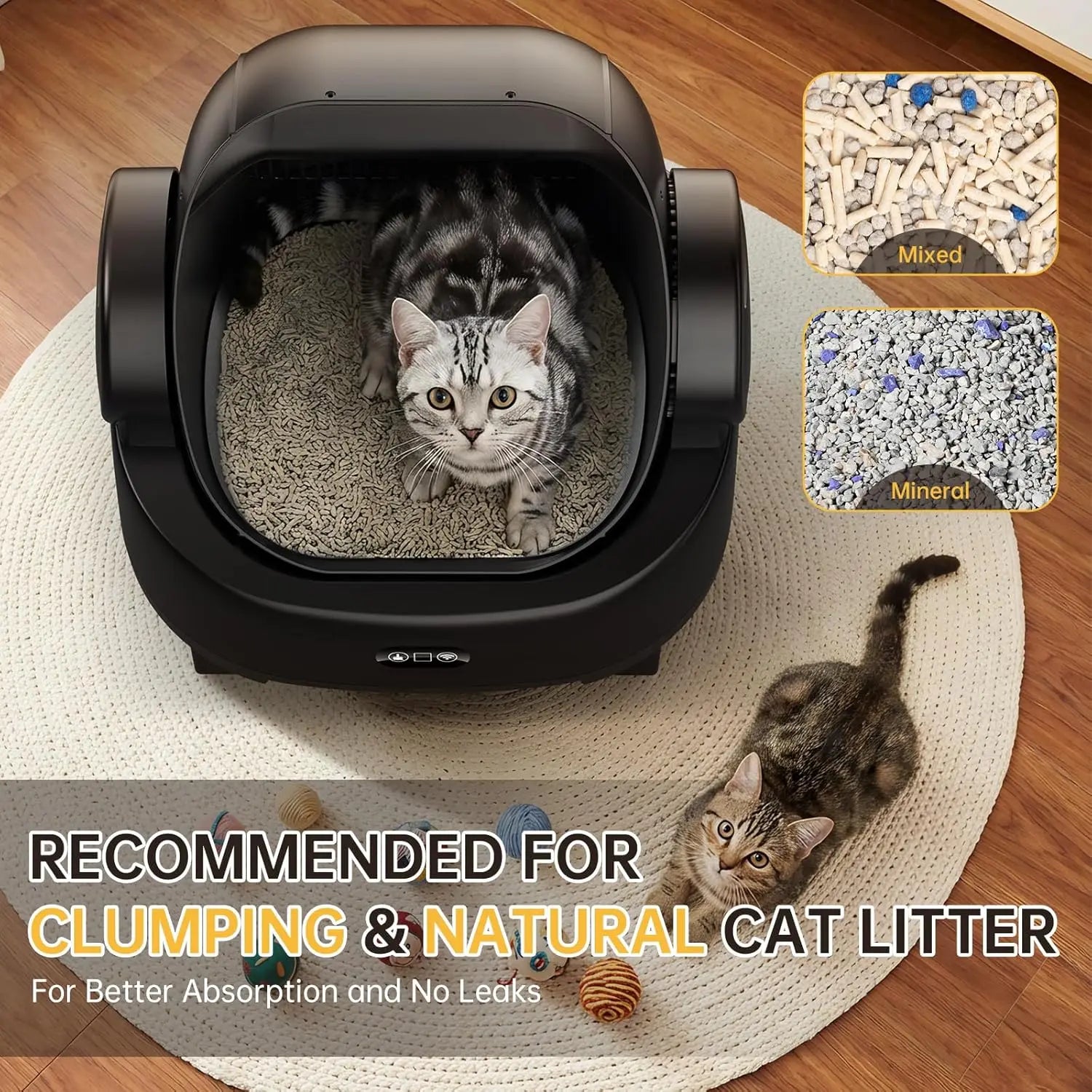 Electric Top Self Cleaning Litter Box