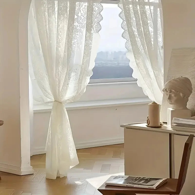 1pc phoenix tail lace chiffon curtain