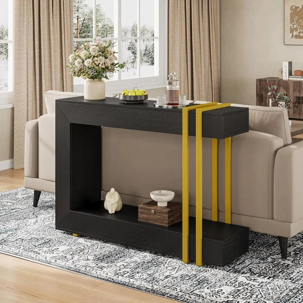 Narrow 2-Tier Entry Table w/Storage