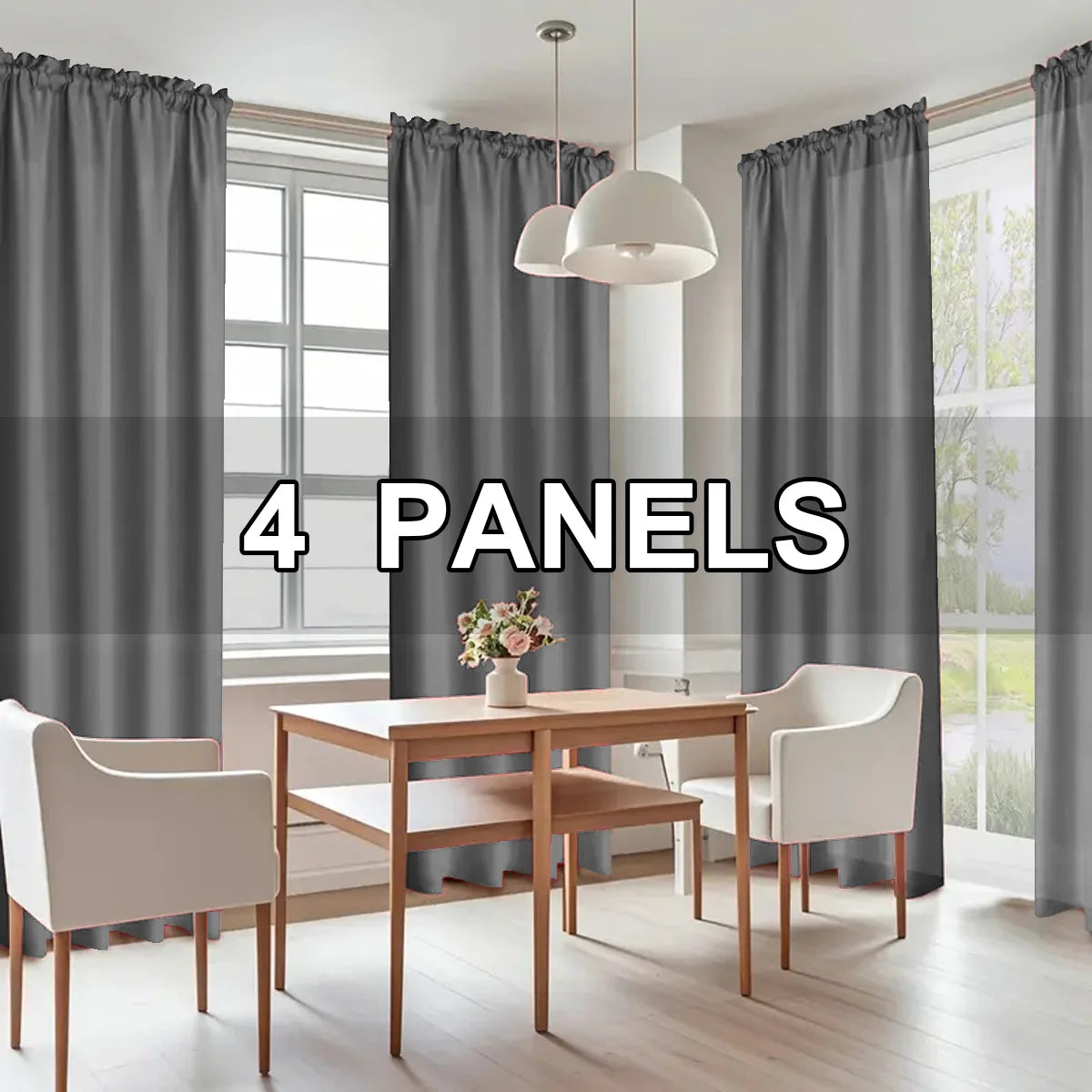 4pcs Light Filtering Curtains