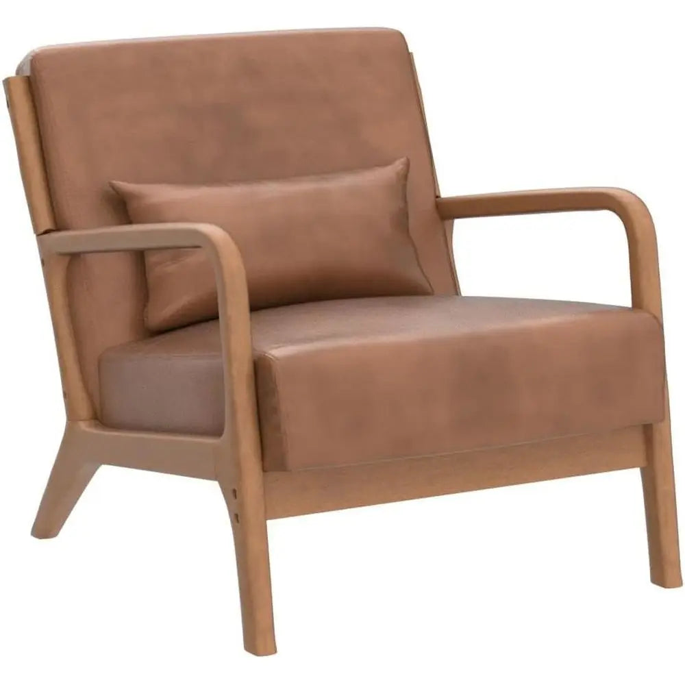 Plush Camel-Colored Reading Chair