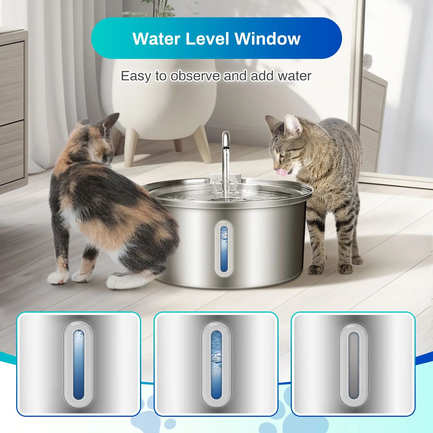 Cat Water Fountain Stainless Steel