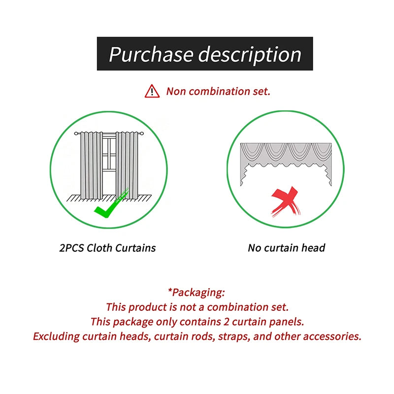 2pcs blackout black curtain