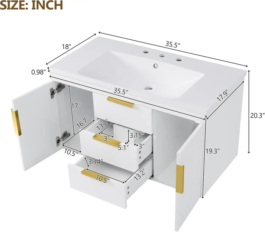 Wall-Mounted Bathroom Vanity Set