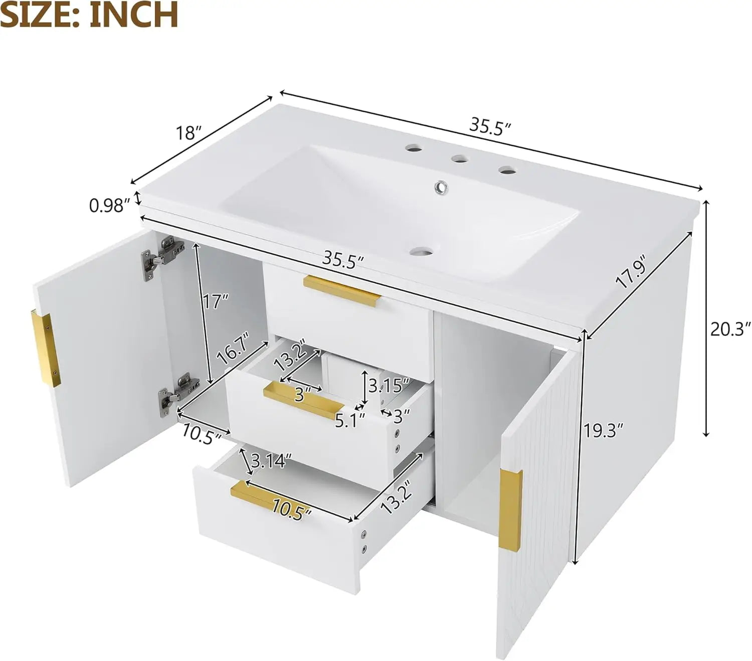 Wall-Mounted Bathroom Vanity Set