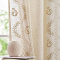 Linen Floral Curtains 84 Inch Length