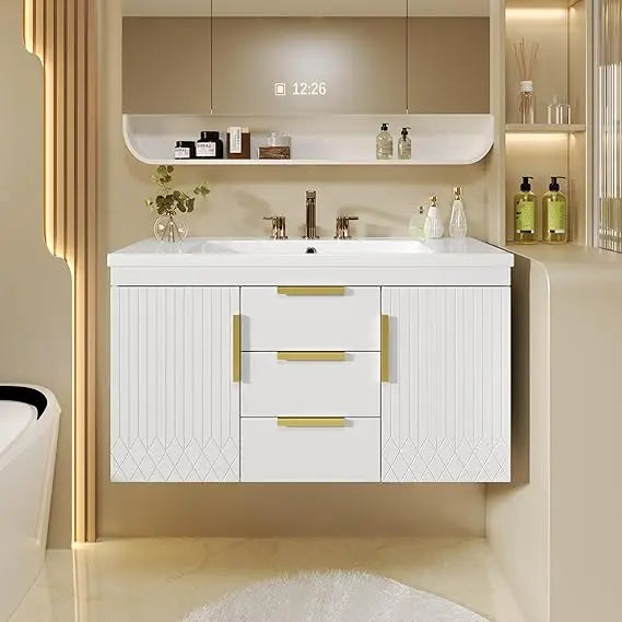 Wall-Mounted Bathroom Vanity Set
