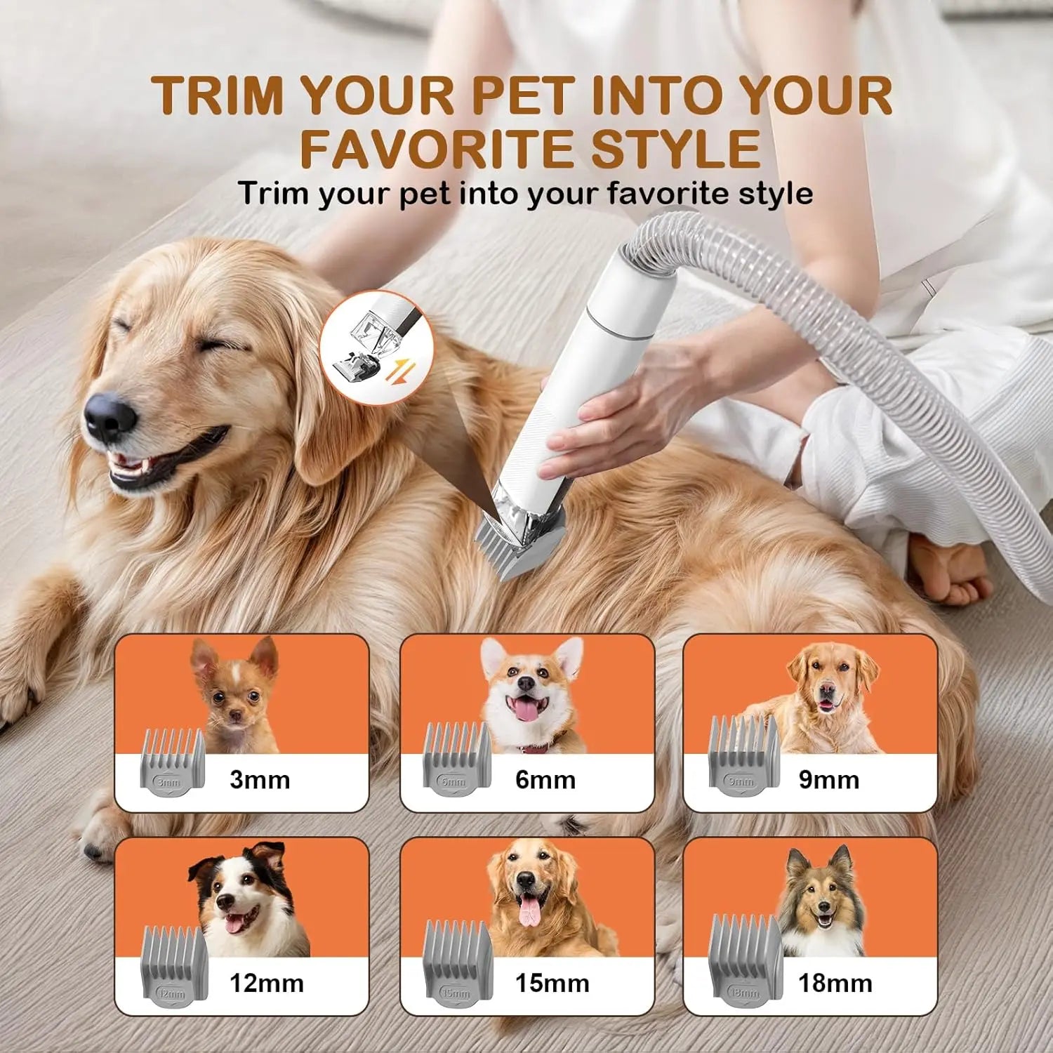 6 pc Dog Grooming Vacuum Kit