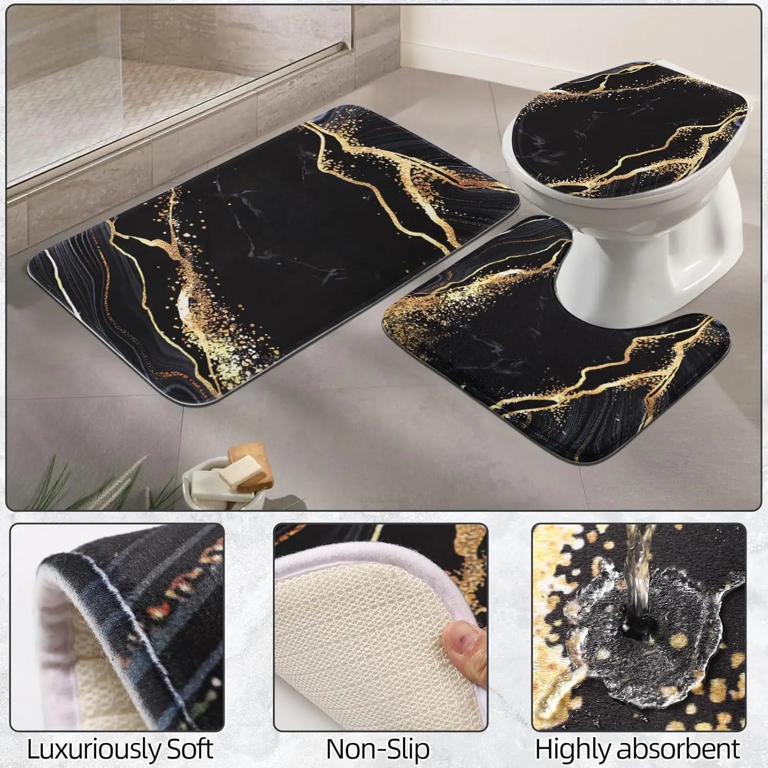 Shower Curtain Set w/Rugs