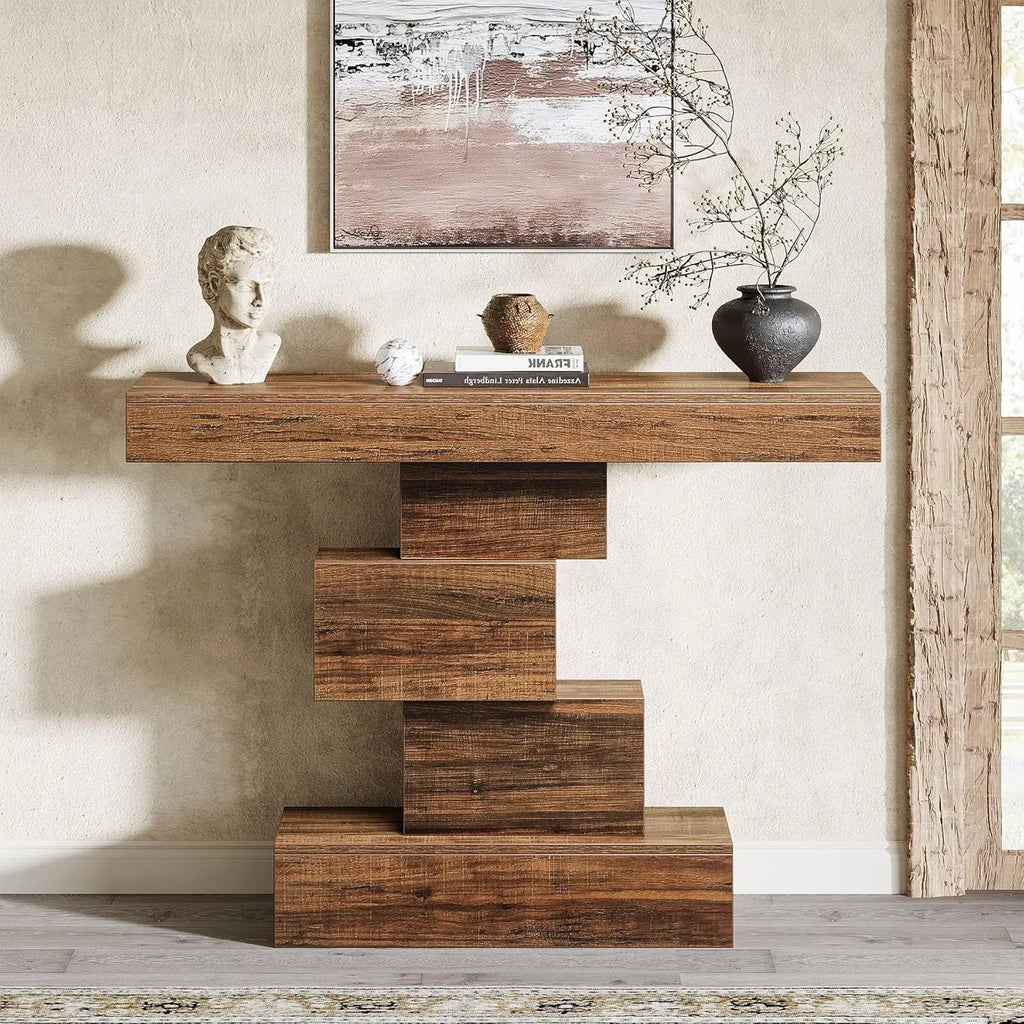 Wood Sofa Table Behind Couch