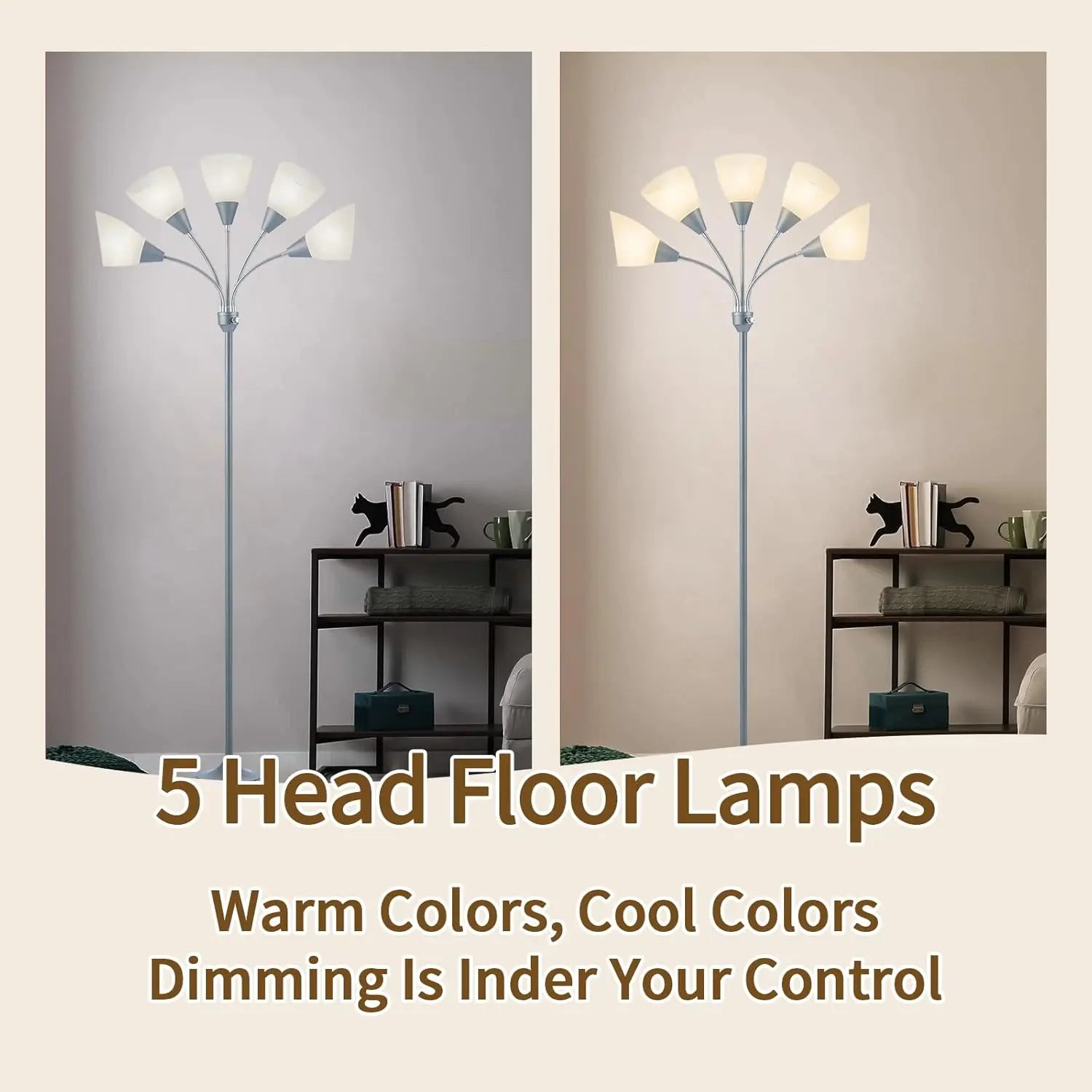 5-Head Adjustable Floor Lamp