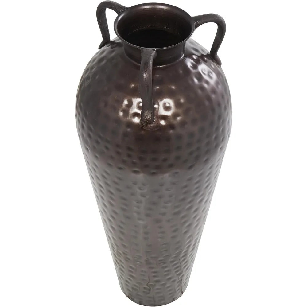 Brown Tall Metal Floor Vase