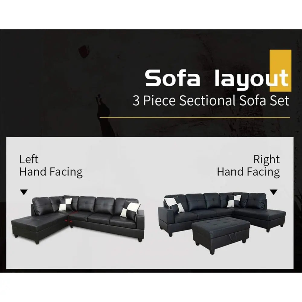 3-Piece Living Room Sofa Set