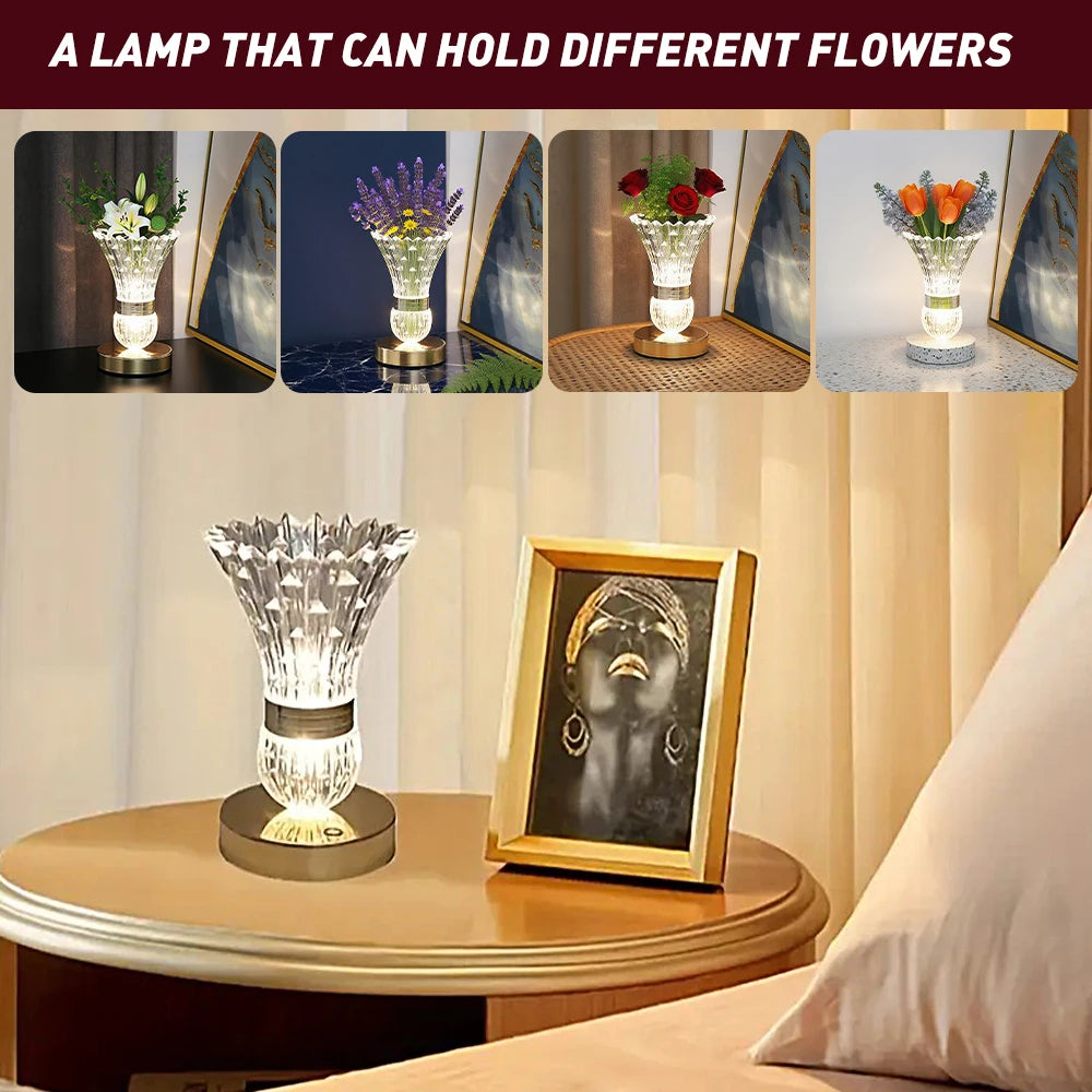Crystal LED Vase Lamp/Night Light