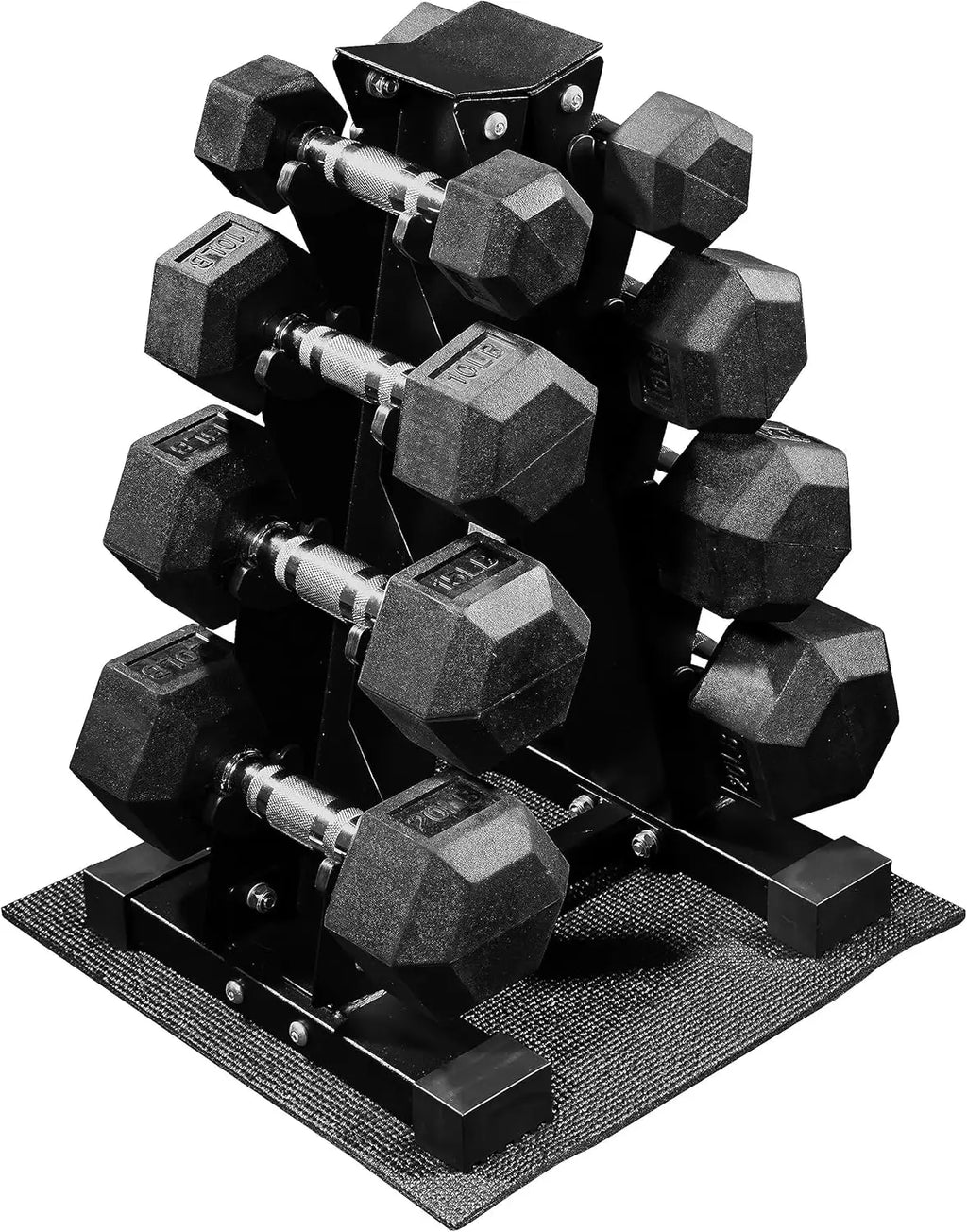 100LB Rubber Hex Dumbbell Set