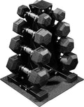 100LB Rubber Hex Dumbbell Set