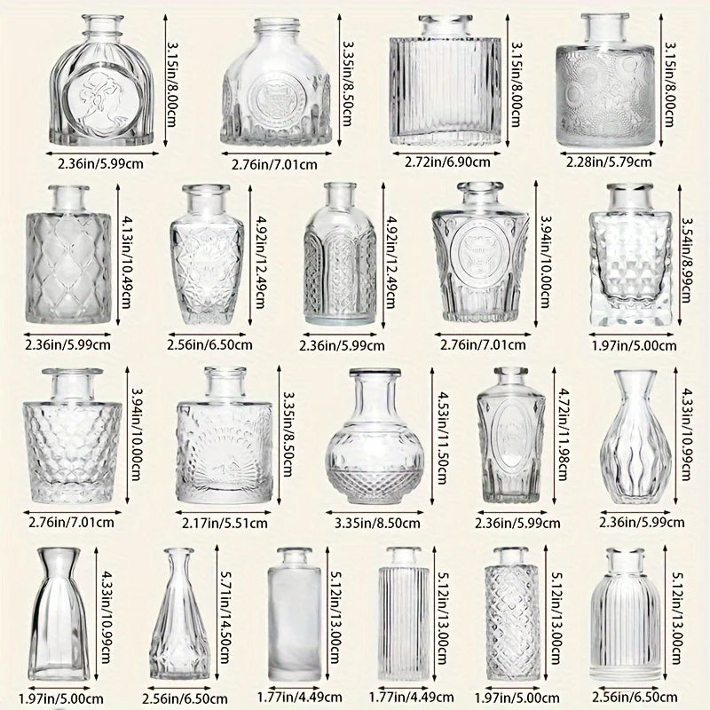 30Pc Small Glass Bud Vases Bulk
