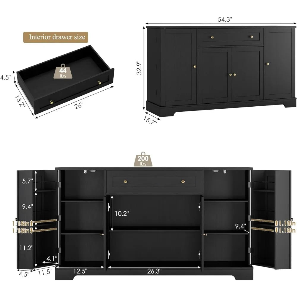 Buffet Sideboard Wood Coffee Bar