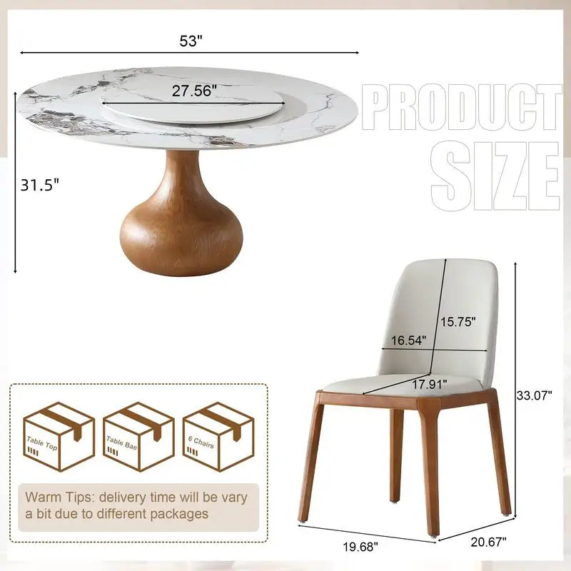 53" Round Sintered Stone Table