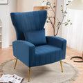 Velvet Accent Armchair w/Pillow