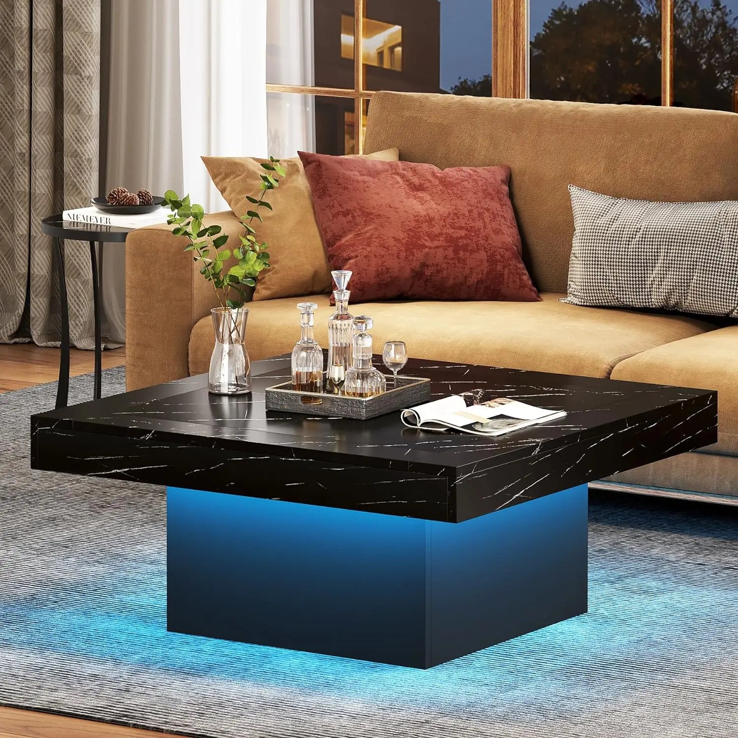 Low LED Wood Coffee Table