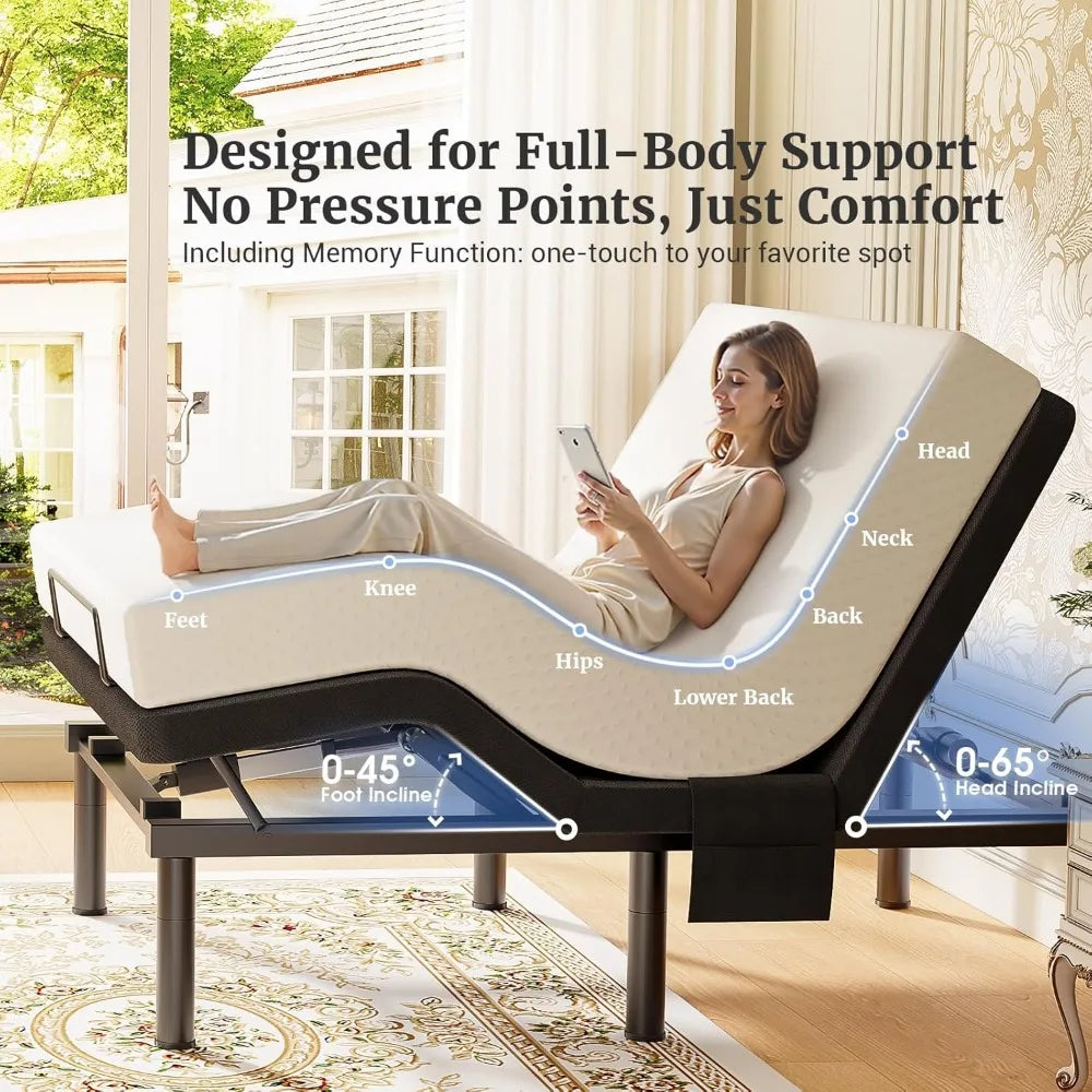 Adjustable Bed w/Massage w/4 USB