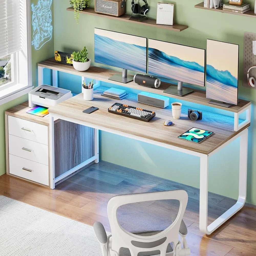 computer desk with 3 drawers