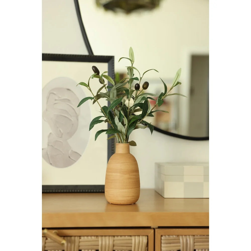 Artificial Olive Plant in Ceramic Vase