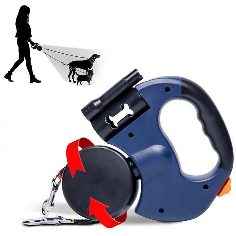 2 Head Auto retractable Dog leash