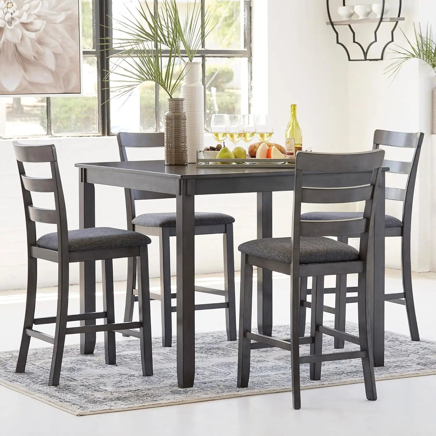Gray Wood Dining Set w/table