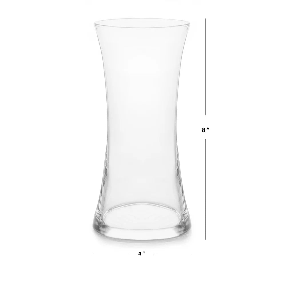 2 Pc Clear Glass Floral Vase