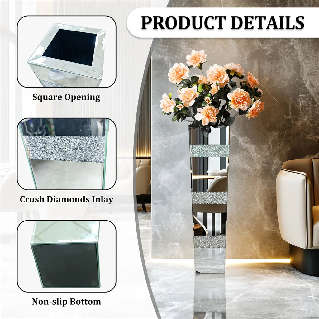 Crystal Standing Mirrored Vase