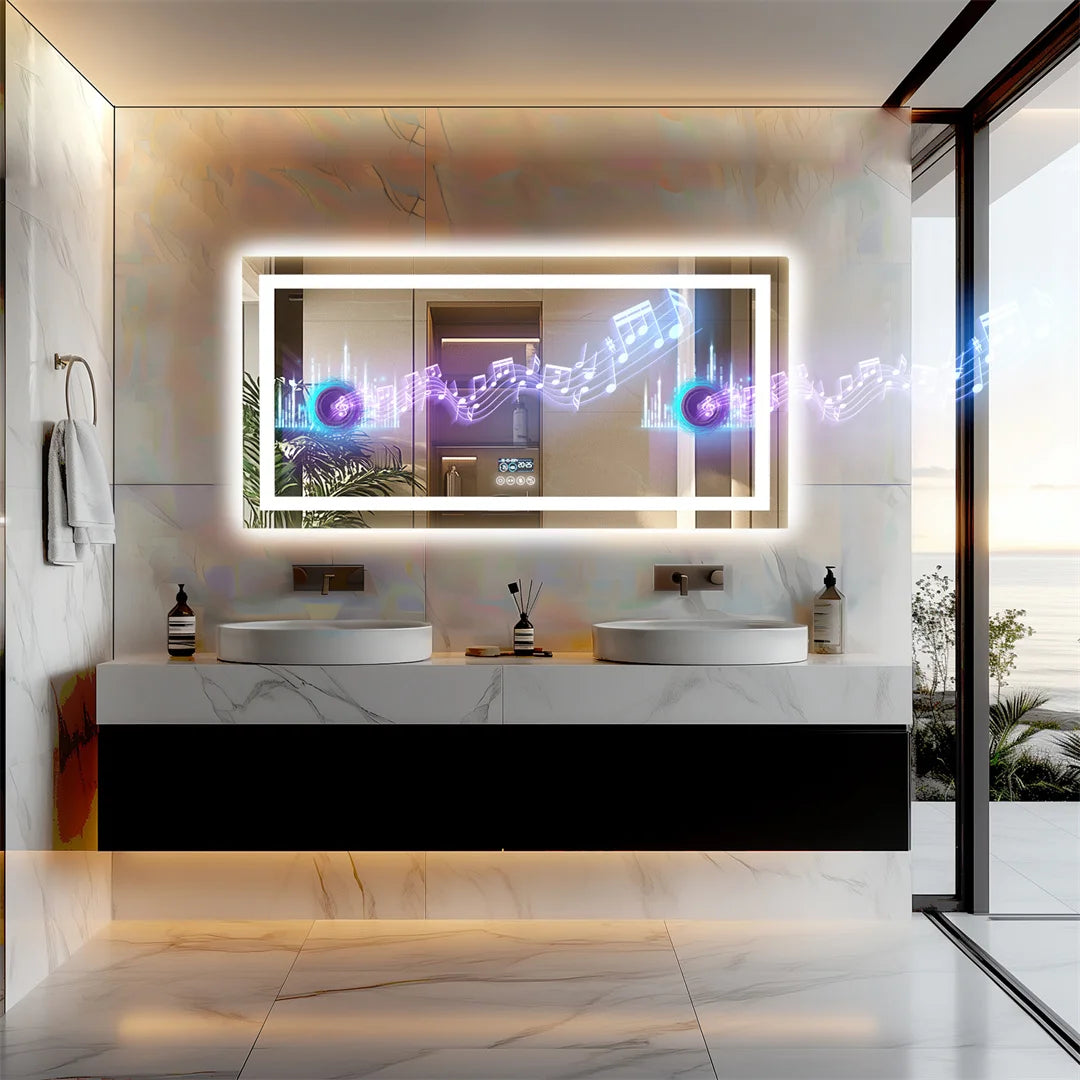 Illuminated Bluetooth Bathroom Mirror
