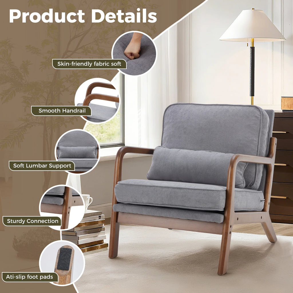 Solid Wooden Chair w/Arms