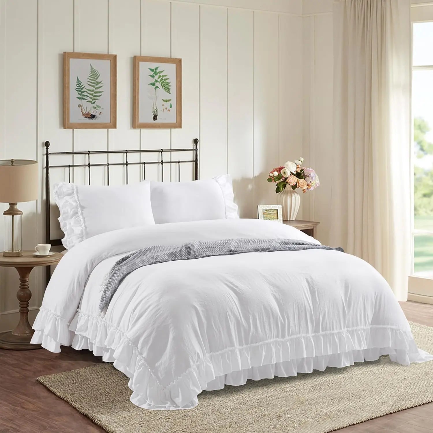 3 Piece Ruffled Duvet Cover Set
